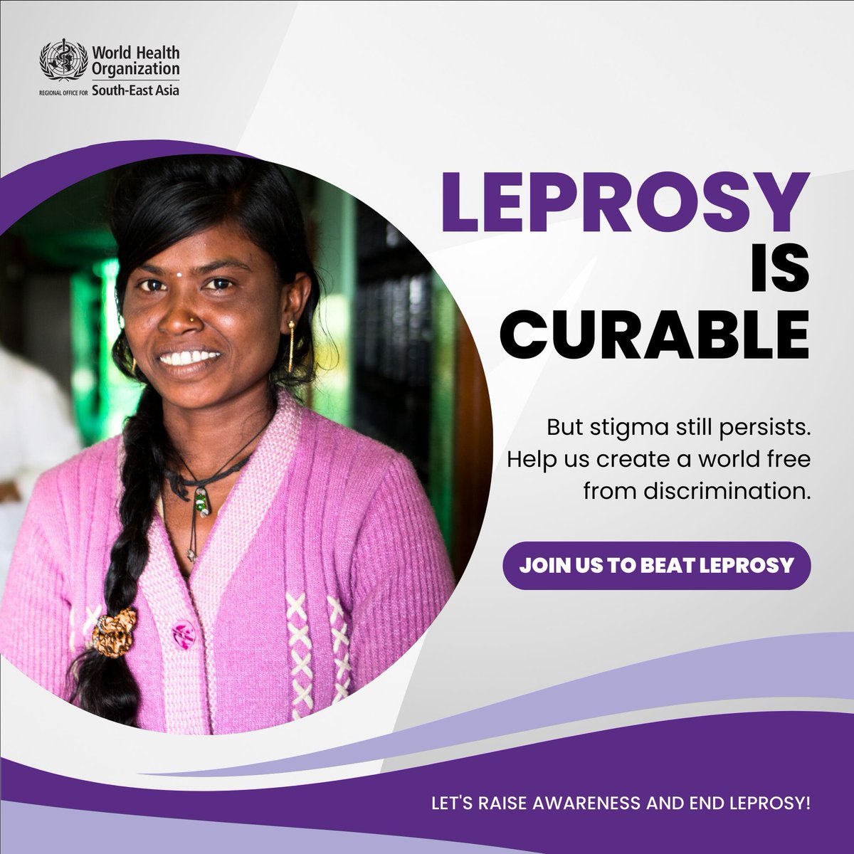 #Leprosy is curable! With multidrug therapy, people can lead healthy lives. 

This #WorldLeprosyDay, let’s bust the myths and #BeatLeprosy