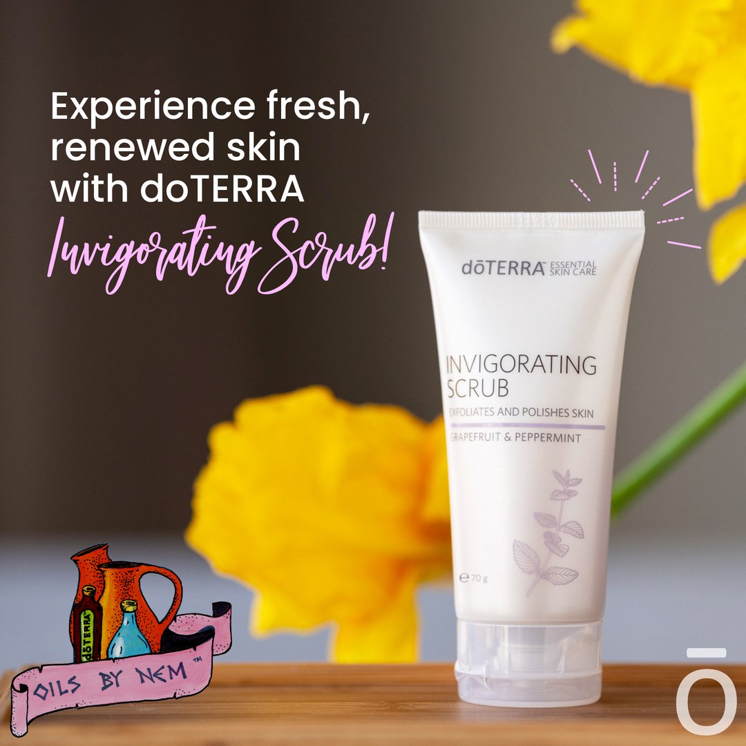 HadassaNem's tweet photo. The Invigorating Scrub has CPTG essential oils of Grapefruit and Peppermint to create a refreshing aromatic experience - https://t.co/wEhQ15pYou - #OilsByNem #dōTERRA® #Wellness #EssentialOil #HealthAndWellness #WellnessJourney #EssentialOils #Oils4Life #PathToWellness #OilUp~! https://t.co/bEHiIHBO5s