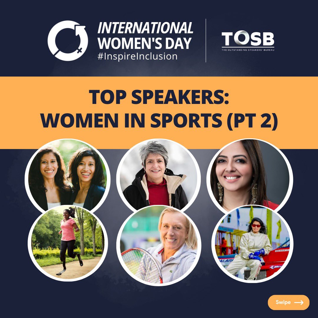 Stories of sheer grit and resilience, meet our leading #sportsspeakers, real-life heroes, and icons from the field who inspire with their very presence in the room! Engage with them for power-packed sessions for your #InternationalWomensDay events. #IWD