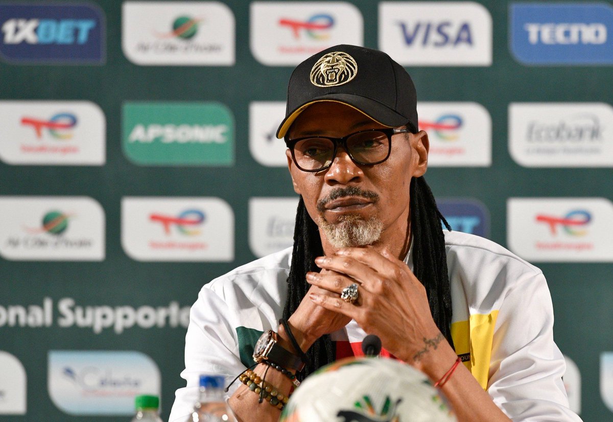 designerkinny's tweet photo. Rigobert Song akiwa kama kocha Cameroon:

• 23 games
• 6 wins
• 8 draws
• 9 defeats 

#TotalEnergiesAFCON2023
#AFCON2023 https://t.co/refdCKH1u0