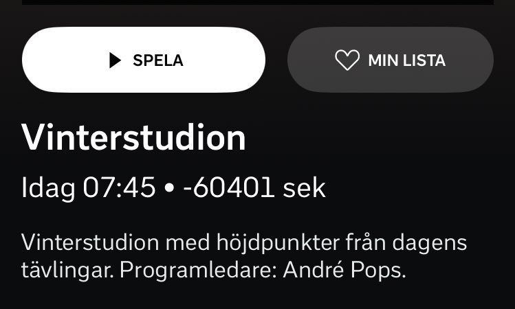 Bra att de skriver ut hur lång Vinterstudion är så att man vet när man kan komma loss sen.