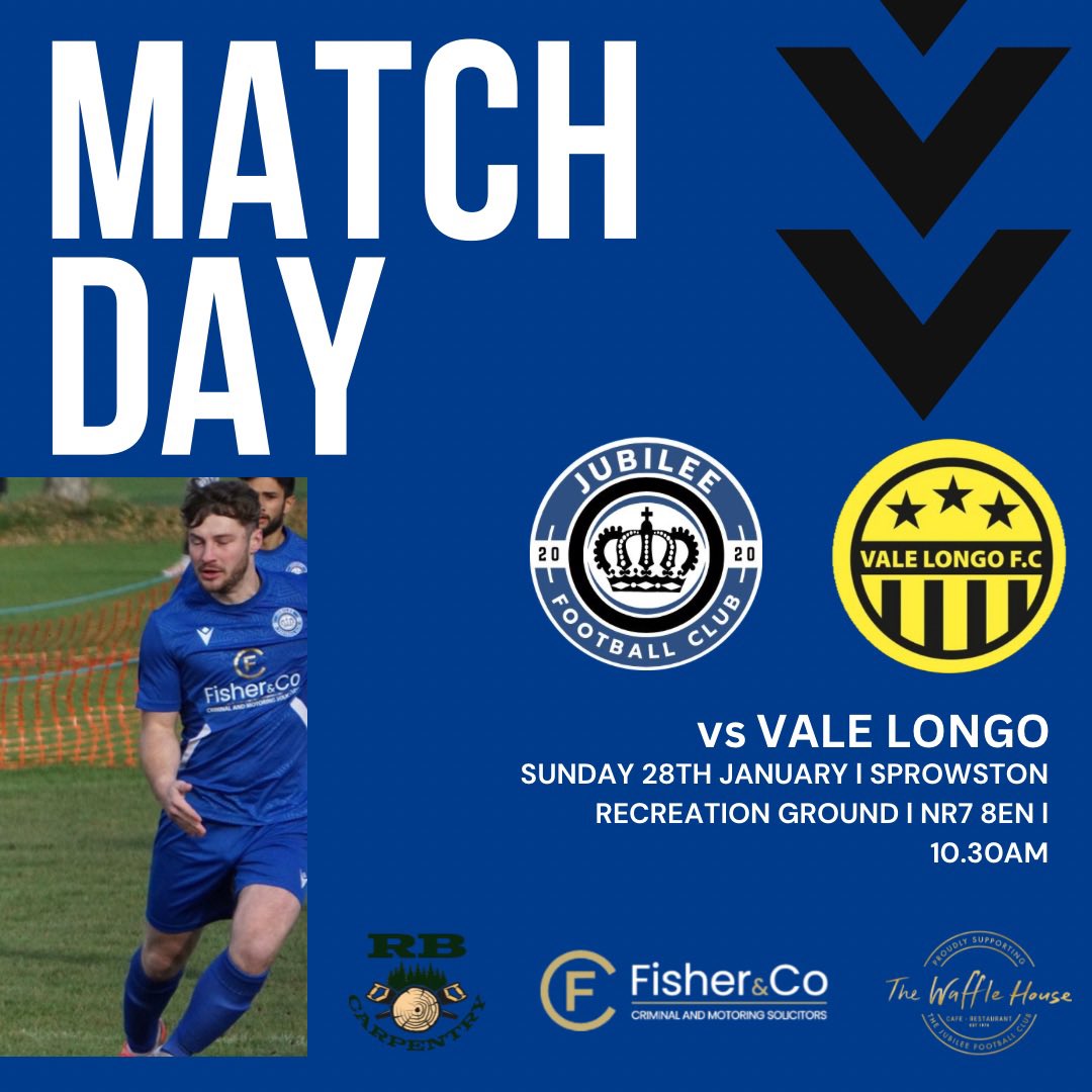 🔵⚫️ MATCHDAY ⚫️🔵 After a week off, the lads are back at Sprowston Rec as we welcome @valelongofc in our first home game of 2024 10:30KO. #UTJ