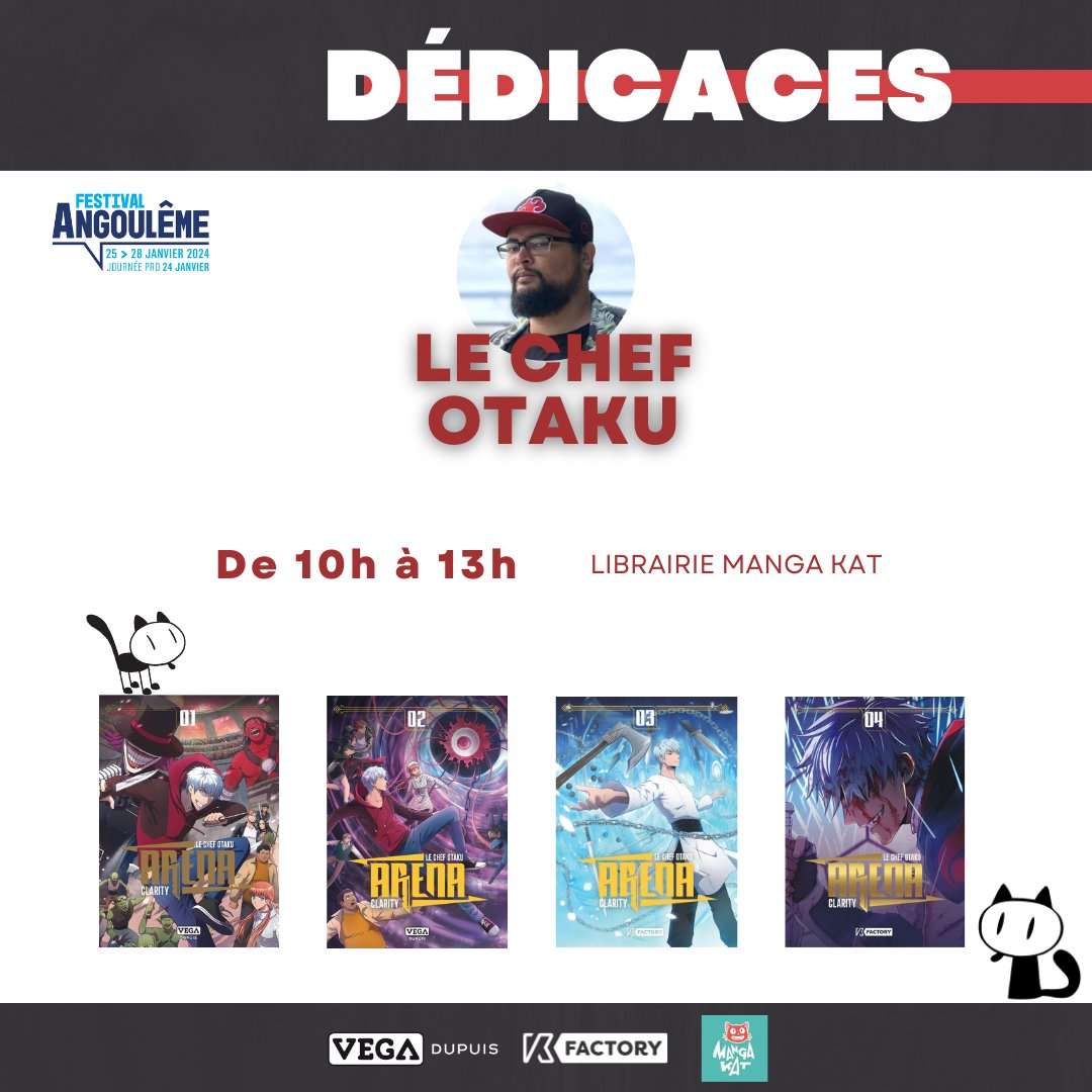 ✍️ Les dédicaces au #FIBD2024 (suite)✍️

🦁 Retrouvez <a href="/KennyRuido/">ケニー・ルイス Kenny Ruiz</a> dès maintenant à la <a href="/mangakatlib/">Librairie Manga Kat</a> pour dédicacer vos tomes de Team Phoenix

⚔️ Dernière chance de rencontrer <a href="/MenuManga/">Lechefotaku</a> jusqu'à 13h à la librairie <a href="/mangakatlib/">Librairie Manga Kat</a> ! #FIBD #FIBD2024