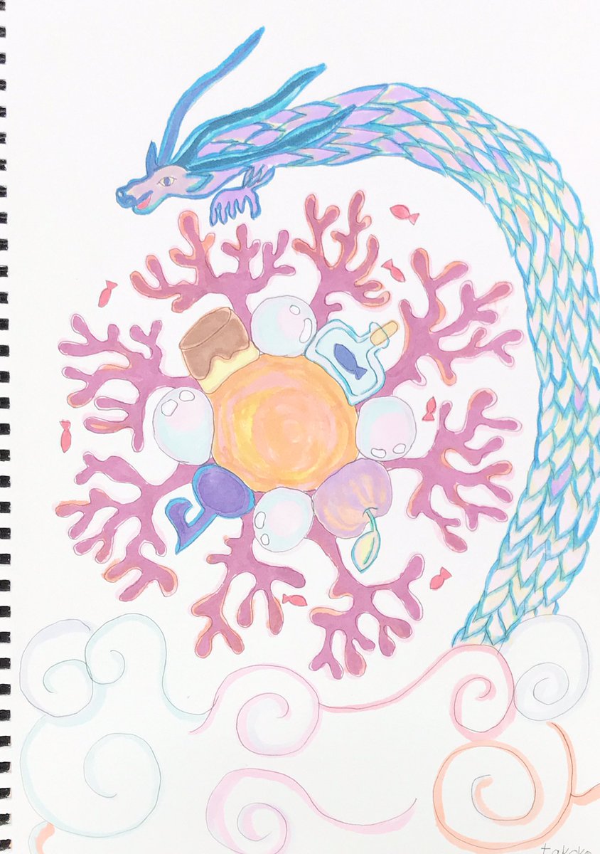 DgfSOkBpSdIAaWc's tweet photo. 竜は海を泳ぎ空を舞い
それからは
＃NEOPIKO
＃オリジナル
＃竜
＃アナログ
＃イラスト
＃想像
＃イラスト
＃芸術同盟 https://t.co/TH3NUTuNRA