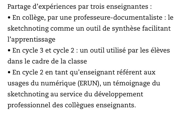 Retrouvez-moi mardi, aux côtés de deux collègues enseignantes et de @reseau_canope , pour un webinaire autour de la #penseevisuelle et du #sketchnoting !

reseau-canope.fr/service/lutili…