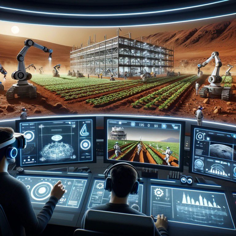 Leblanco369's tweet image. 7/ 👨‍🚀 Operators on Earth can oversee construction and farming in real-time, transforming this mission from exploration to active colonization. #RealTimeControl #MarsMission
