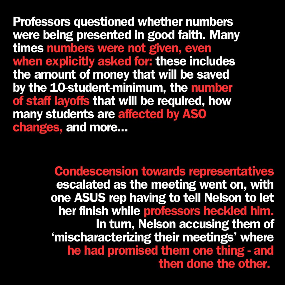 queensusvc's tweet photo. (1/3) Friday’s @queensu FAS Faculty Board meeting was an absolute disaster for management, and really laid bare a lot of what has been happening here. If you weren’t there, here’s our summary: 

#queensuniversity #kingston #queensbudgetcuts https://t.co/BI484VYRK6