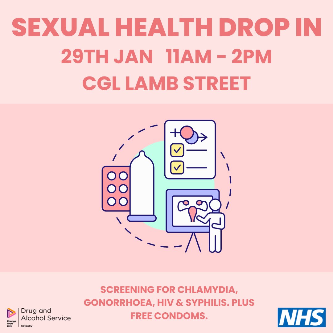 Don't forget, we have a Sexual Health drop-in clinic at Lamb Street tomorrow. Pop down between 11am and 2pm for your free test, there's no need to book.