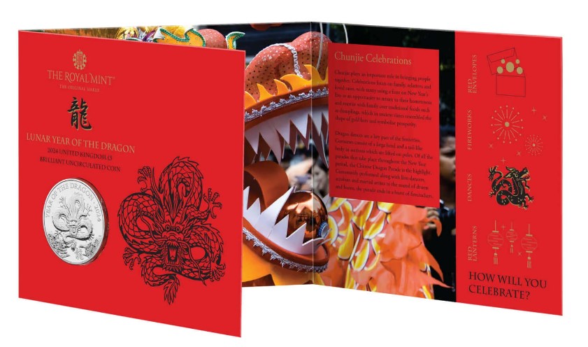 uk_coins's tweet image. Lunar Year of the Dragon 2024 UK £5 Brilliant Uncirculated Coin £15.50 HERE &amp;gt;&amp;gt; ow.ly/wJ6350Qv7S9  #LunarYear #YearOfTheDragon #UKCoins #CoinCollecting #Numismatics #BrilliantUncirculated #Collectibles #CoinHobby #DragonCoin #UKNumismatics