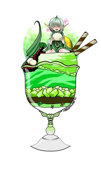 うちの子パフェ よもぎ 