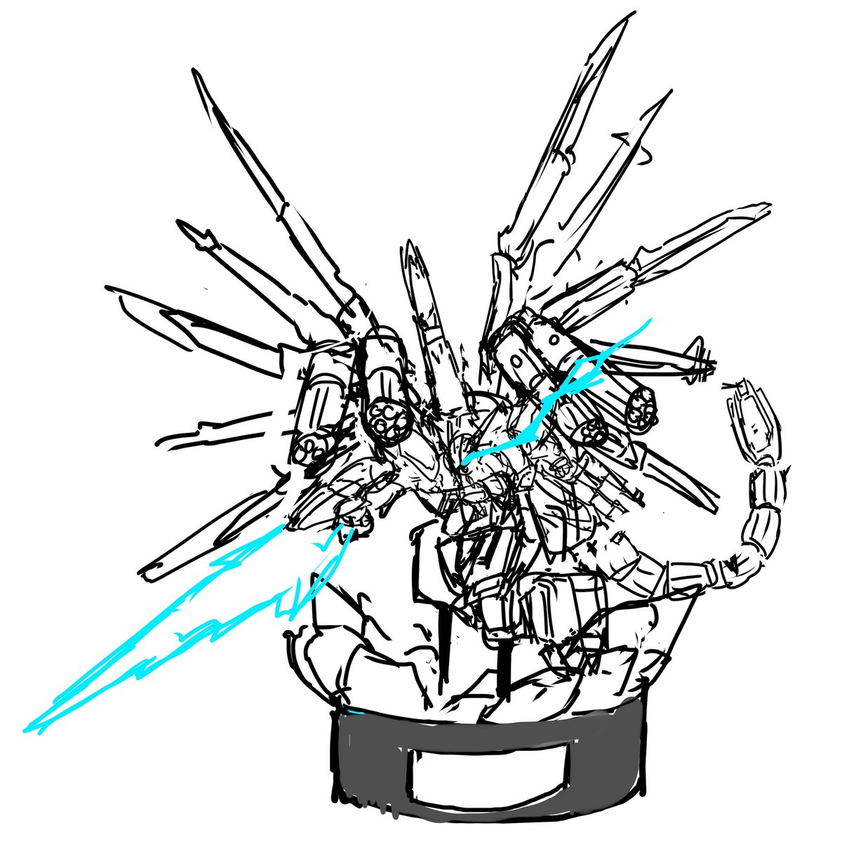 robot mecha no humans weapon spot color sketch sword  illustration images