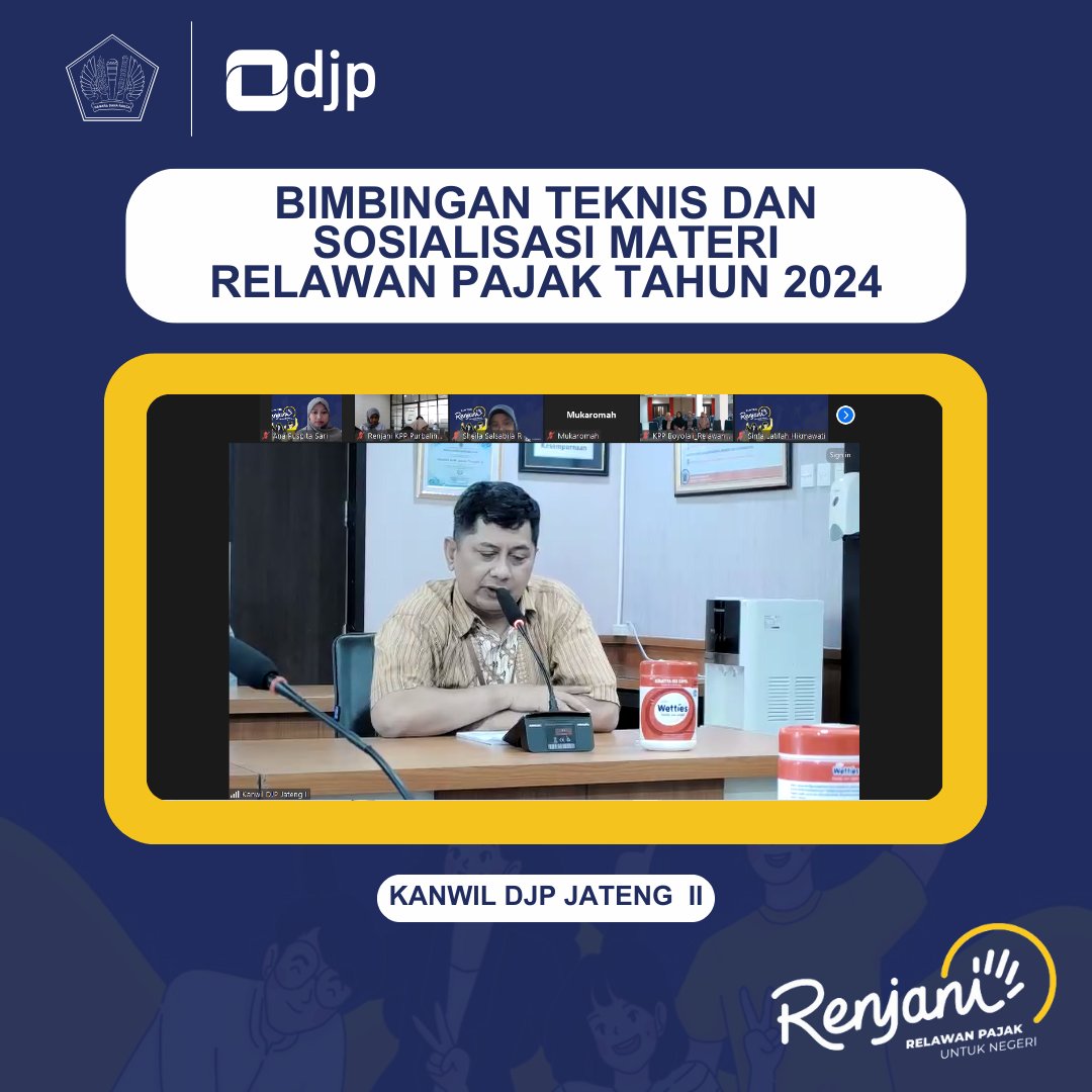 npus16's tweet photo. Selasa, 16 Januari 2024,  Kantor WilayahDirektorat Jenderal Pajak Jawa Tengah II mengadakan Bimbingan Teknis kepada seluruh anggota renjani 2024. BIMTEK ini diadakan sehubungan dengan asistensi dan supporting kepada Renjani.  

#RenjaniMengabdi
#RenjaniJateng2 https://t.co/64999kTe9l