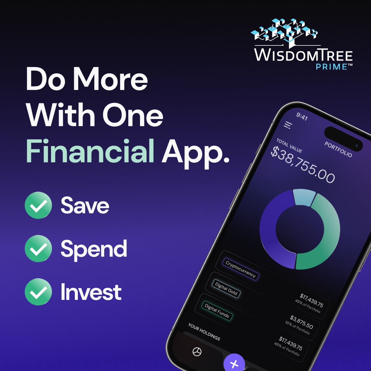 Why juggle between multiple financial apps when you can have ONE that does it all? ✅ Direct Deposit ✅ Tools to Pay Your Bills ✅ Access to Crypto like BTC, ETH, & Digital Gold ✅ Access to Digital funds ✅ & More! Download Now: app.wisdomtreeprime.com/owuo/lv7shqk9