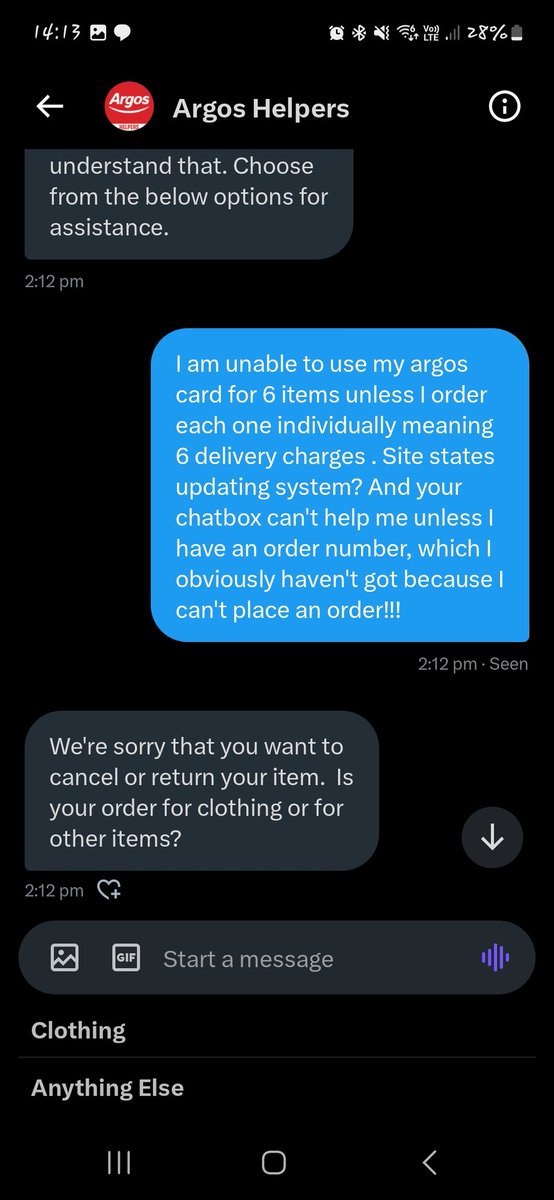 kickangel's tweet photo. @ArgosHelpers Nope...still getting dame response https://t.co/YvuDL00ncP