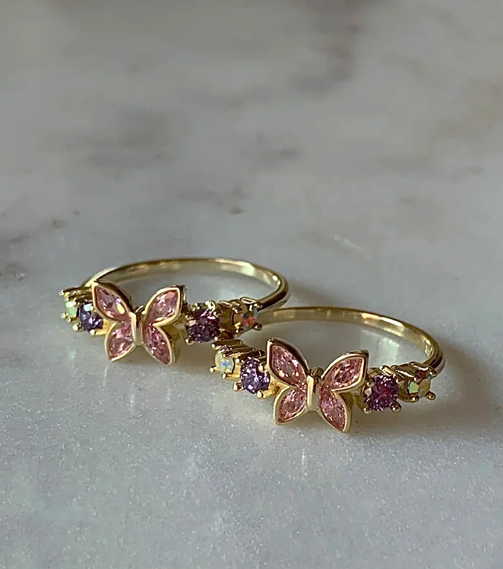 300moods's tweet image. pink butterfly ring