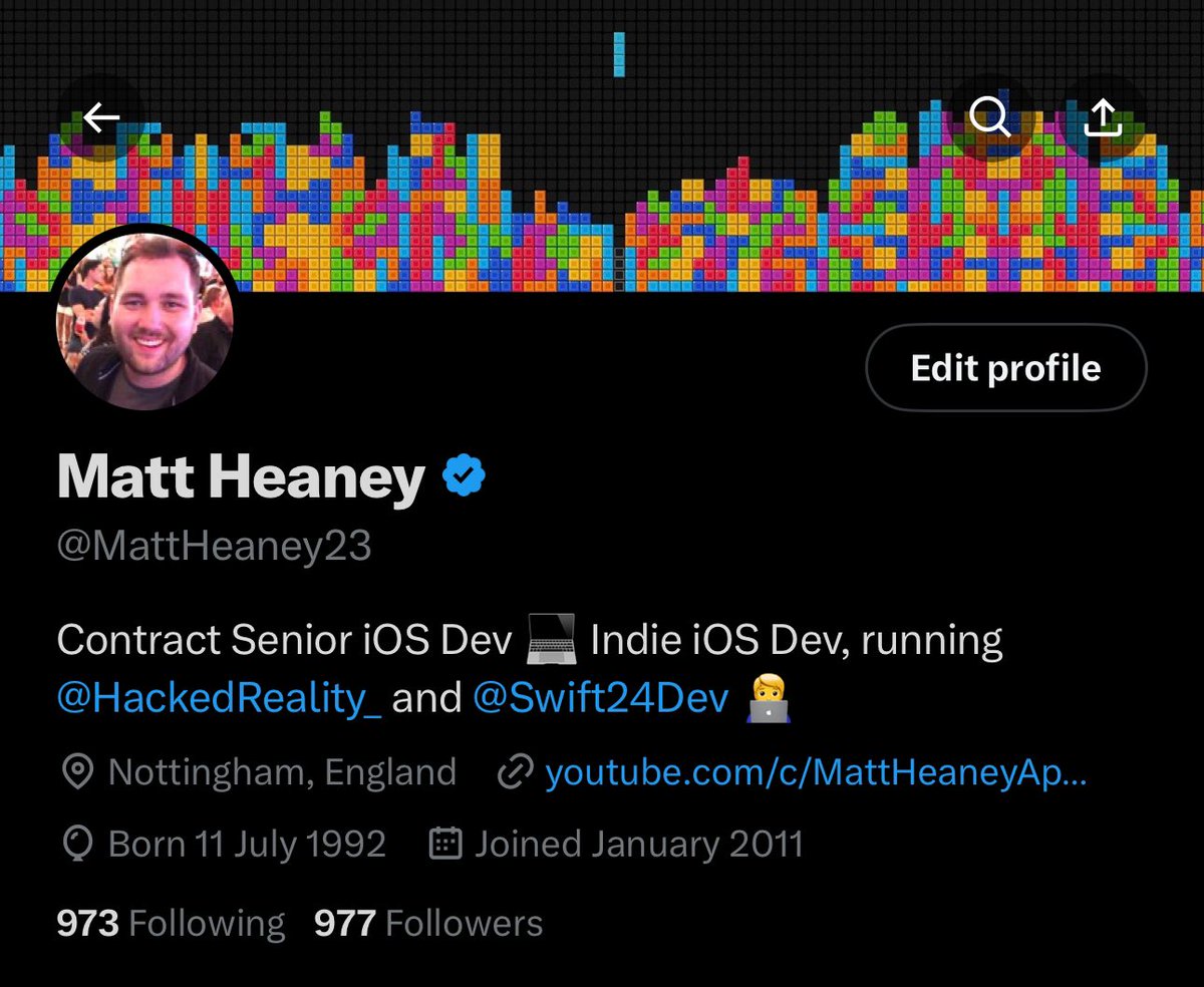 MattHeaney23's tweet photo. I’m so close to 1,000 followers! Help me get there please 🙏

Why should you follow me:
- I post a lot about iOS app dev 👨‍💻

- I post a lot about my indie dev projects 🤩

- I’m passionate about helping other iOS devs grow 🧑‍🎓

- One of my posts was kinda funny that one time 😅 https://t.co/HcbUhAjodY