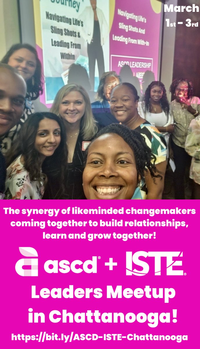 Likeminded changemakers UNITE at the
@ASCD
+@ISTE Leaders Meetup March 1-3 in Chattanooga! bit.ly/ASCD-ISTE-Chat… @lacueorg @ACTEM @msetonline @masscue @MACUL @REMCassociation @itemupdates @METCedplus @yourNETA @_NVSIDE @nhste @NJASL @NJECC @NMSTE @nyscate @ncties @Learn21Team