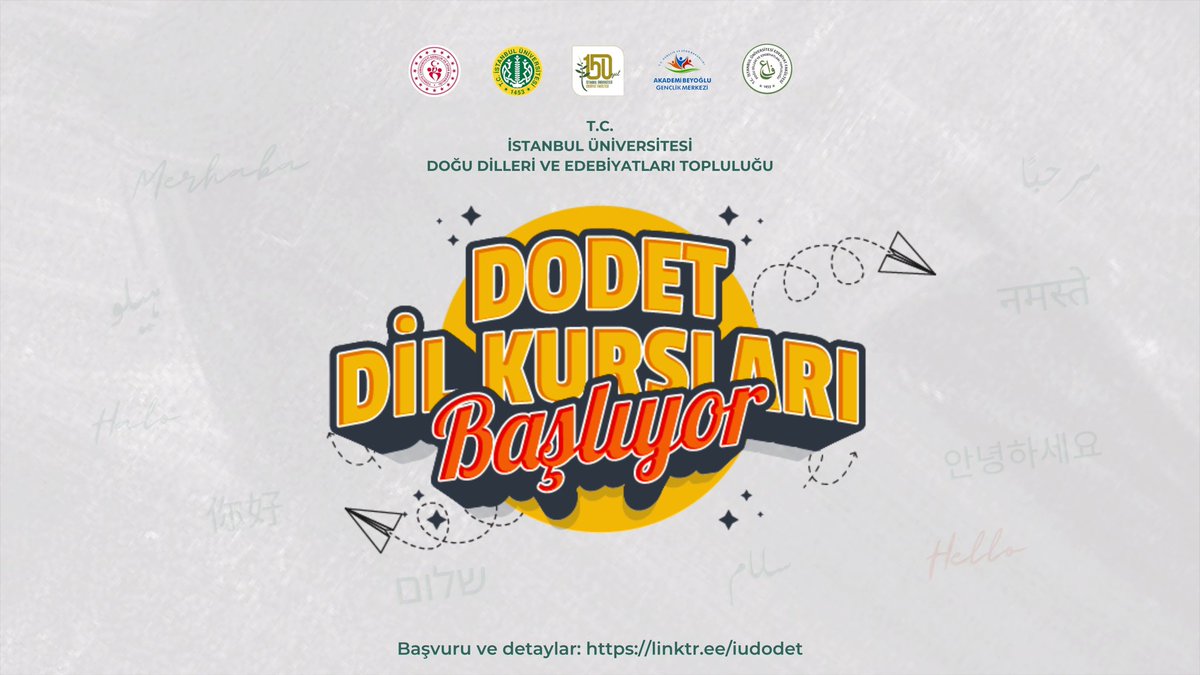 Yine ve Yeniden, DODET Dil Kursları Başlıyoooorrrrr… 📣

Başvuruyu kaçırmadan profildeki linke tıkla! 💫

Not: Kursiyer kontenjanının üç katı kadar başvuru yapıldıktan sonra başvuru süresi bitecektir.