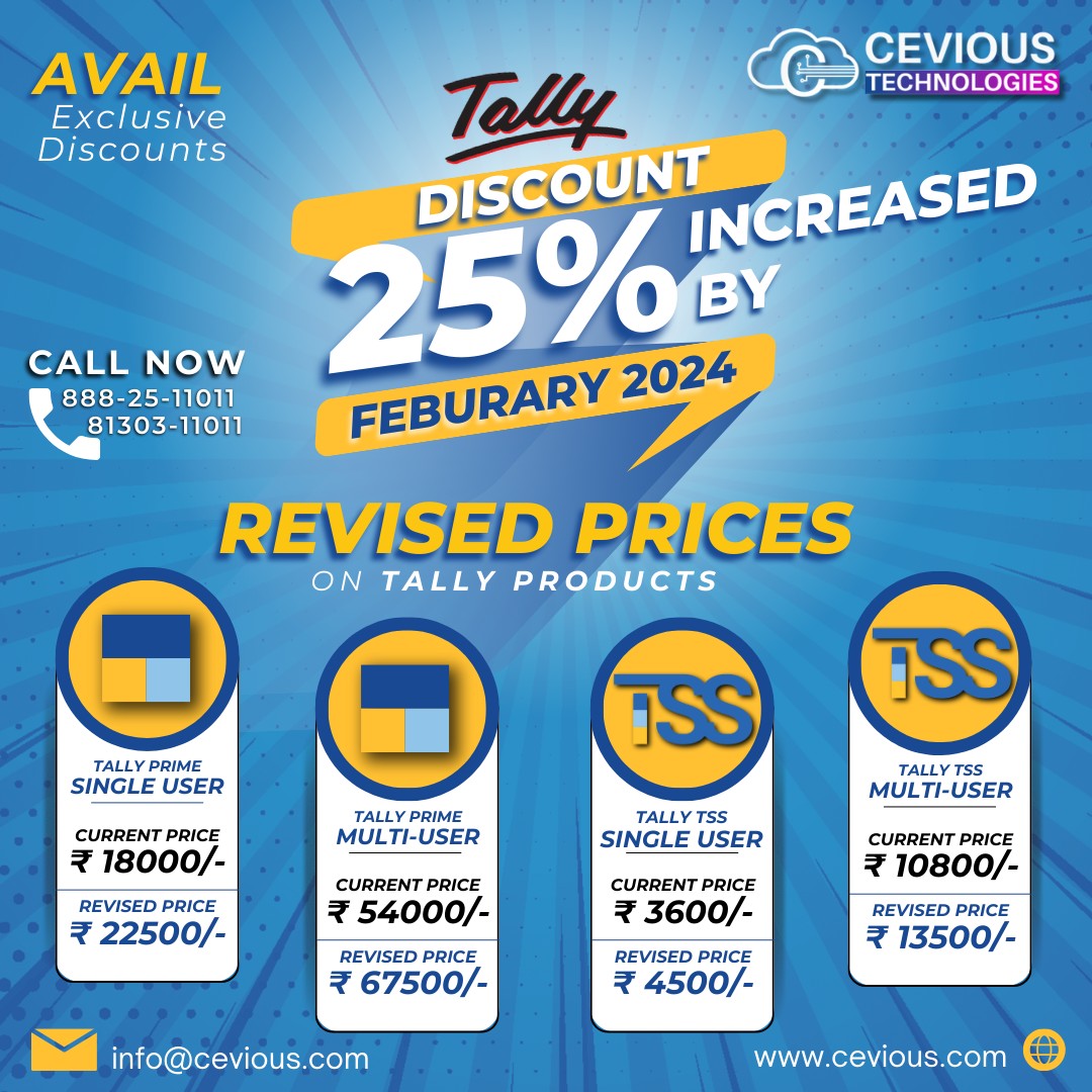 DealkarodealC's tweet photo. TallyPrime Price 25% Increase Call Know - 8130311011 https://t.co/JAbaJiLbsQ