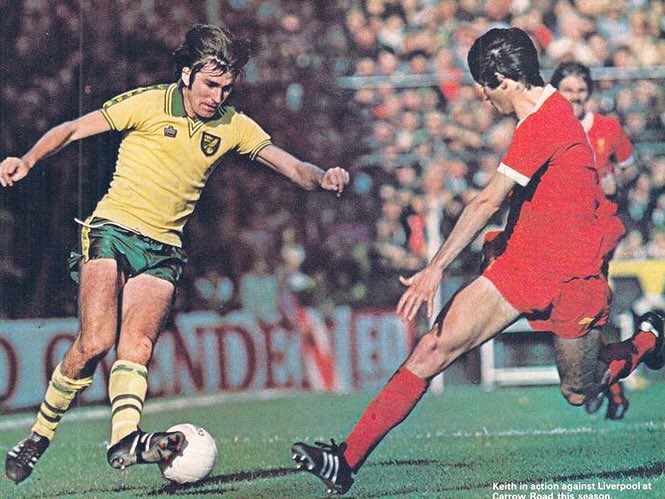 Great shot of Norwich City’s Keith Robson in action against Liverpool’s Alan Hansen. #NCFC #LFC