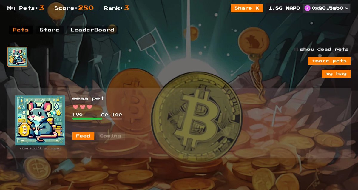 作为二层map网路的首个链游项目，市值仅不到五十万u。就目前介绍来看，每个铭文meme社区都能建立属于自己的社区小动物nft或者代表社区文化的图腾nft，在玩乐的过程中销毁属于自己的社区代币。后续还有冒险，社交元素。还有装备收集系统以及pvp模式

EEAA社区共识度高，map生态各路大佬已经达成共识