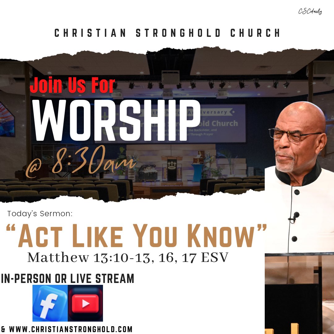 cscdaily's tweet photo. Join Us Online for
S U N D A Y  M O R N I N G
W O R S H I P  S E R V I C E 
Streaming LIVE Right Now! #Facebook #YouTube #CSCdotcom #TuneIn #Share #PastorChristopherABellSr #TheParablesOfJesus #ActLikeYouKnow #Matthew13 #CSCdaily 🌇⛪️♥️ https://t.co/mCG5zY0bzJ