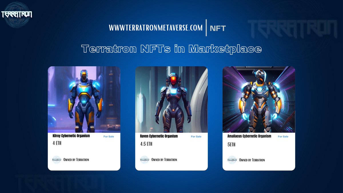 Terratron3's tweet photo. Dive into the world of Terratron NFTs with an exclusive offer! Don't miss your chance to own a piece of digital history at an incredible price. Grab yours now and embark on an adventure like no other.
Buy Now👇🏻
https://t.co/oWhmD2cKcd

 #Terratron #NFT #CryptoArt #Collectibles https://t.co/HUIUseRYWb