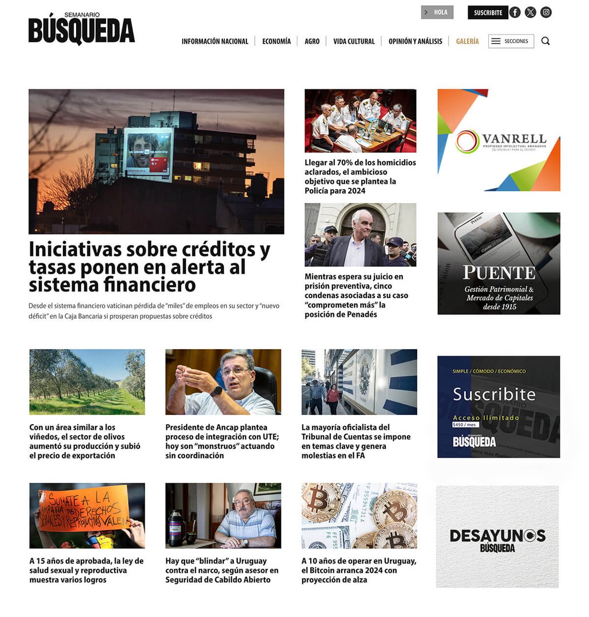 BUSQUEDAonline's tweet image. 📲 En Portada | Iniciativas sobre créditos y tasas ponen en alerta al sistema financiero busqueda.com.uy