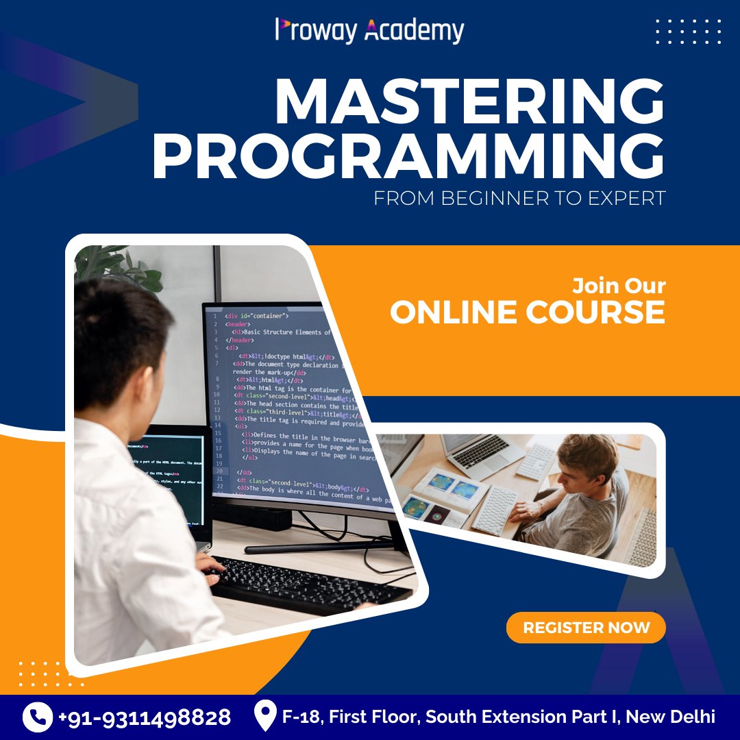 ProwayAcademyIN's tweet image. Coding brilliance awaits! 💻✨ Want to transform from a programming beginner to an expert? Enroll now and let&apos;s sculpt your coding expertise. Swipe right and let the coding magic unfold! 
 #CodeLevelUp #LearnToExcel #ProwayAcademy #LearningGrowthExcellence #LearnWithProwayAcademy