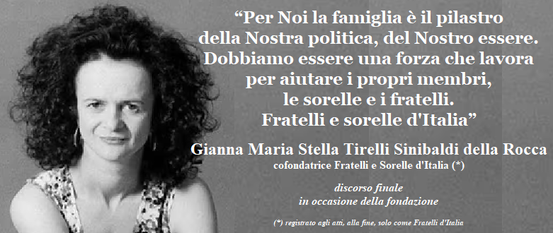 dalfacismoaoggi's tweet photo. #GiannaMariaStellaTirelliSinibaldidellaRocca #citazioni #frasi #fascismo #FratellidItalia #Famiglia #fratelli #sorelle #cognati #fondazione #discorsi #frasiecitazionidalfascismoalladestrasociale https://t.co/tkr4mge5VT