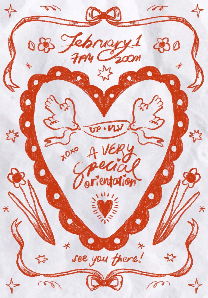 UPVLV's tweet photo. 𝒯𝒽𝒾𝓈 𝒶𝒾𝓃'𝓉 𝒸𝓊𝓅𝒾𝒹, 𝒷𝓊𝓉 𝓌𝑒'𝓋𝑒 𝑔𝑜𝓉 𝒶 𝓁𝑜𝓋𝑒 𝓁𝑒𝓉𝓉𝑒𝓇 𝒻𝑜𝓇 𝓎𝑜𝓊! ✨💌

On February 1, 2024 at 7PM, join us online through Zoom as we invite you to 𝒜 𝒱𝑒𝓇𝓎 𝒮𝓅𝑒𝒸𝒾𝒶𝓁 𝒪𝓇𝒾𝑒𝓃𝓉𝒶𝓉𝒾𝑜𝓃 to get to know UP VLV even better! 🫶 https://t.co/dMk1fWyPRh