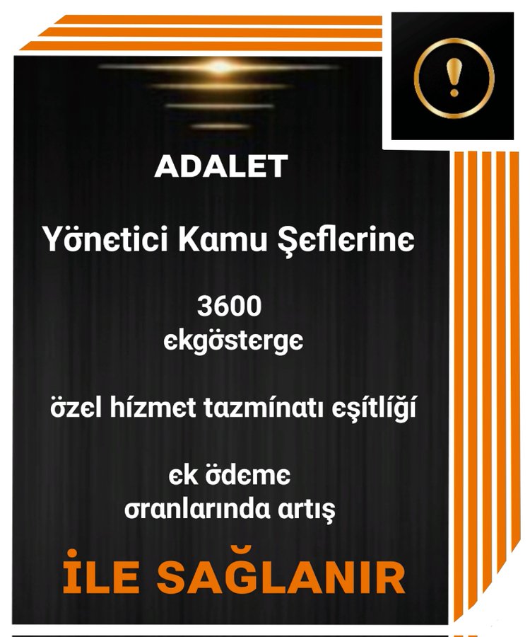 ⚖️ Hak Hukuk Adalet Adına
⚖️ Aylardır Mücadele Veren
⚖️ #KamuŞefleri ne Selam Olsun
⚖️ Davamız
👉 3600 Ek Gösterge
👉 Özel Hizmet Tazminatı Eşitliği
👉 Ek Ödeme Oranlarında Artış
👉 Eşit İşe Eşit Ücret
<a href="/RTErdogan/">Recep Tayyip Erdoğan</a>  <a href="/memetsimsek/">Mehmet Simsek</a> <a href="/isikhanvedat/">Prof. Dr. Vedat Işıkhan</a> <a href="/_aliyalcin_/">Ali YALÇIN</a> <a href="/OnderKahveci/">Önder Kahveci</a> <a href="/HBTONBUL/">HACI BAYRAM TONBUL 🇹🇷</a>