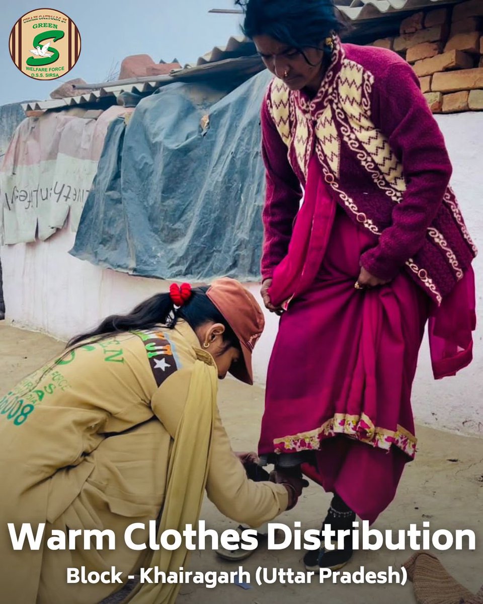 GreenSwelfares's tweet photo. Kind hearts in action! Shah Satnam Ji Green 'S' Welfare Force Wing volunteers have been on the frontlines, distributing blankets and woolen clothes to those in need. Their compassion fuels positive change, reminding us all that a little kindness can go a long way. Let's join in and make a difference together. #SpreadKindness #WinterWarmth #WinterCare #DeraSachaSauda