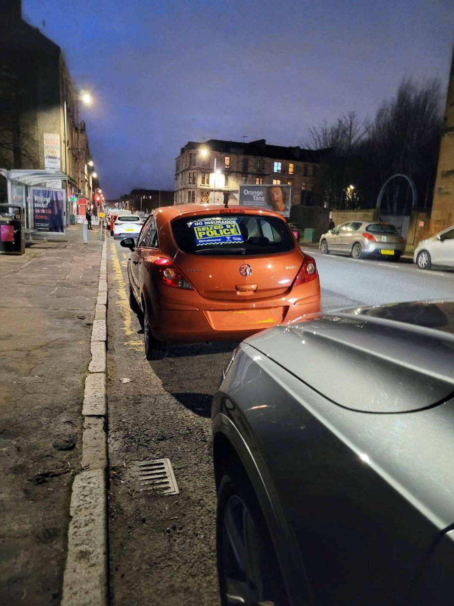 The 28 year old male driver of this Corsa was stopped by #GlasgowRP in Govanhill and found to have no policy of insurance. The vehicle was seized and the driver issued a fixed penalty.

#OpDriveInsured 
#NotWorthTheRisk