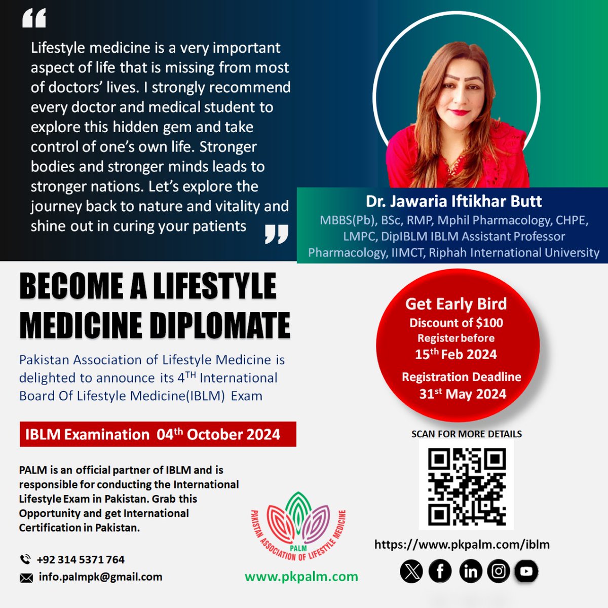 Become a Lifestyle Medicine Diplomate. Great opportunity for Medical Doctors and Allied Health Professionals. For more details please visit pkpalm.com/iblm
