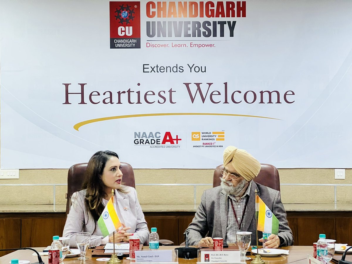 My time at #ChandigarhUniversity was truly enriching . 

I also had the privilege of interacting with the esteemed Honb’le Pro Chancellor Prof. (Dr) RS Bawa Ji. 
He discussed about the various initiatives being taken by #ChandigarhUniversity towards educational excellence and…