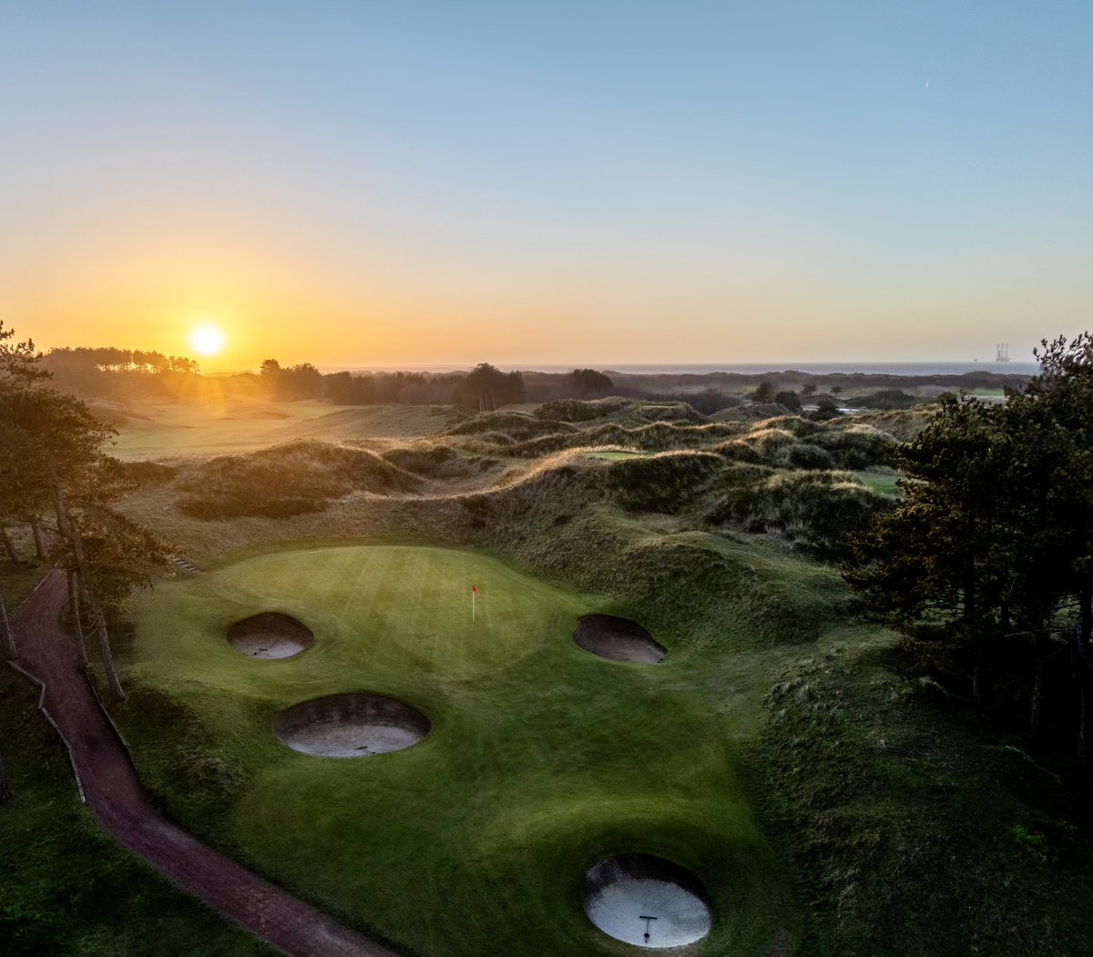 Winter sunset over the back nine.
#hillsidegolfclub #wintergolf #top100 #englandgolf <a href="/Hillside_Greens/">Life on the Links</a> <a href="/HillsideProshop/">Hillside_ProShop</a> #jhoggphoto