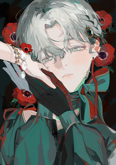 「grey hair hand on another's face」 illustration images(Latest)
