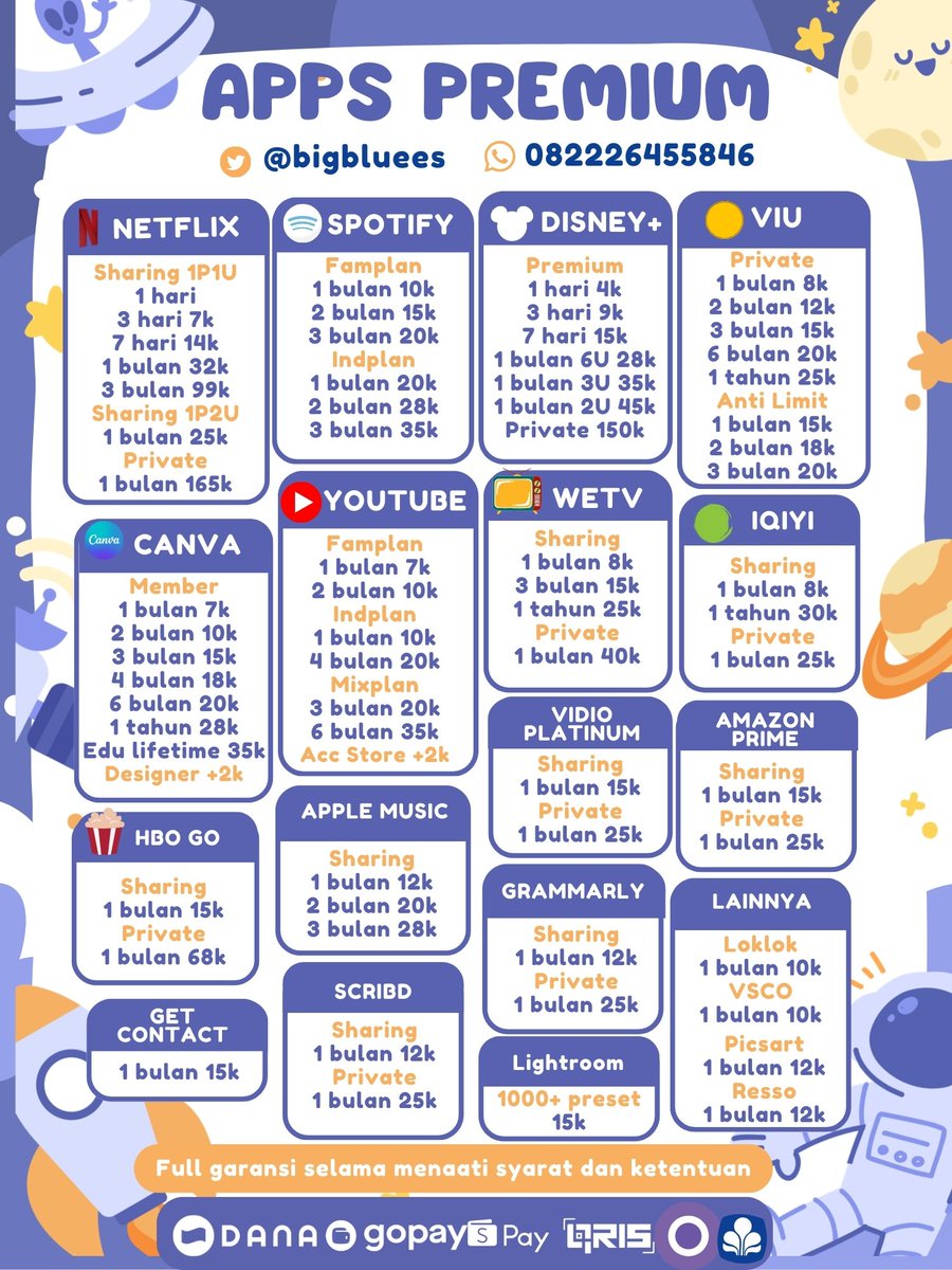 Bismillah open order #zonauang
Pricelist baruuuu
 
Fast on -> wa.me/6282226455846