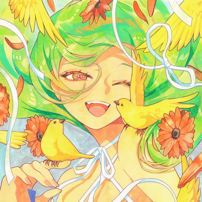       あふれる想い   喜怒哀楽    #透明水彩#オリジナル 