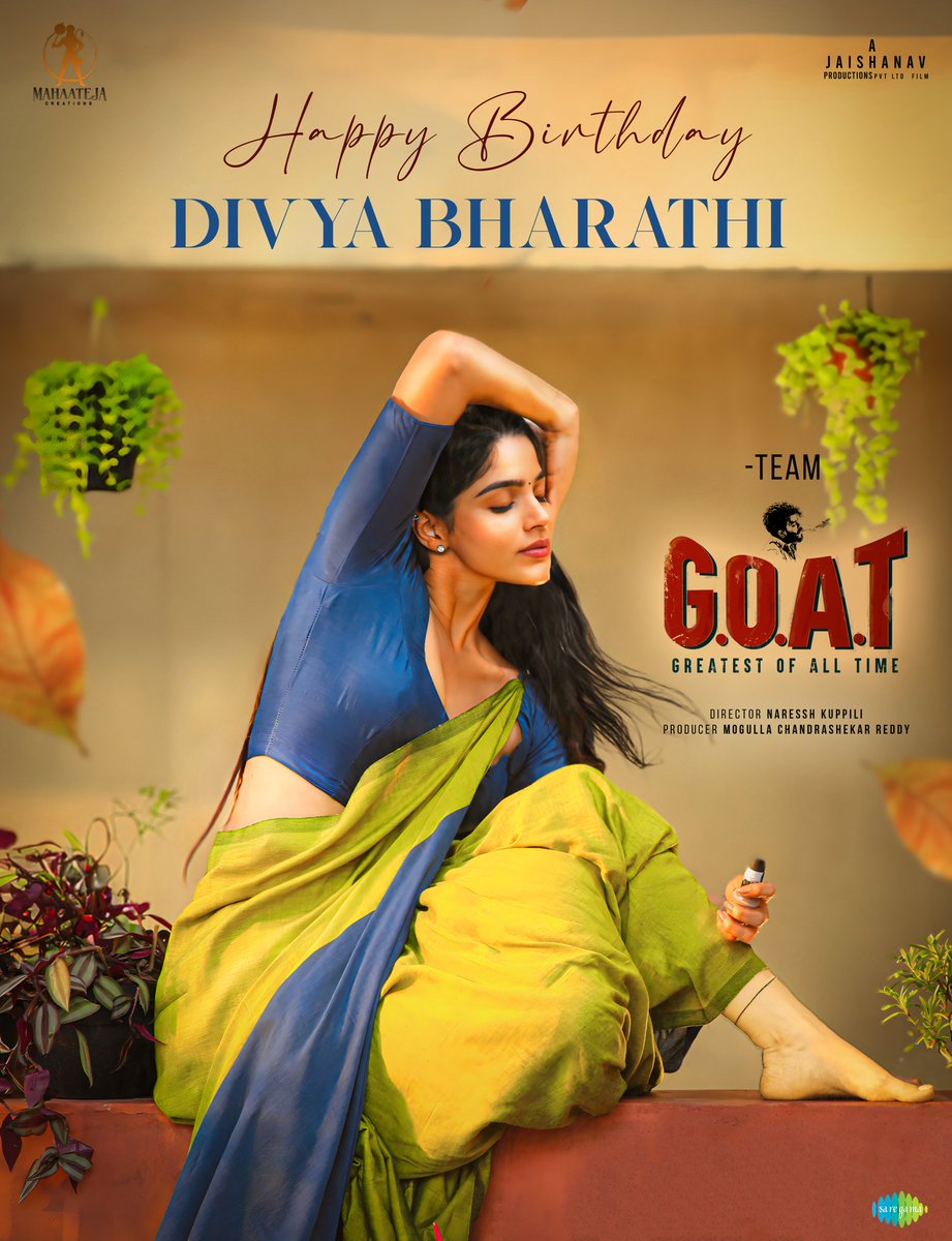 Team #GOAT wishing the beautiful & talented actress @divyabarti2801 a very happy birthday ✨ Get ready to turn up the volume, 1st single update dropping very soon! 🤩🎶 A @leon_james Musical 🎹 @sudheeranand @NaresshLee #RasoolEllore @shakthivfx @MahatejaC #GOATTHEMOVIE
