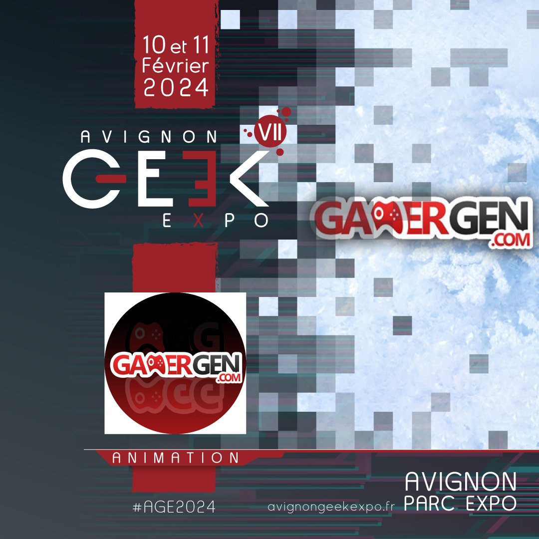 Avis aux gamers et à tous les autres, <a href="/gamergen_com/">GAMERGEN.COM</a> sera de la partie les 10 et 11 février pour notre 7eme édition !

Notre billetterie ➡️ avignongeekexpo.fr/billetterie/

#gaming #VR #gamergen #parcexpoavignon #avignongeekexpo #age2024 #geekexpo