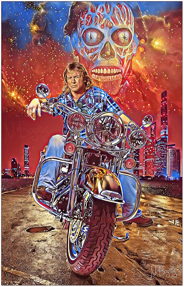 They Live, We Bike. 
.
When will there be an action sequel to the John Carpenter masterpiece?
.
#motorcycleart
#JohnCarpenter #TheyLive #Illustration #Carpenter #scifi #horror @BogrisNikos #film #绘画
#Design #filmposter #art #artist #painting #drawing #movie #movies #Illustrator