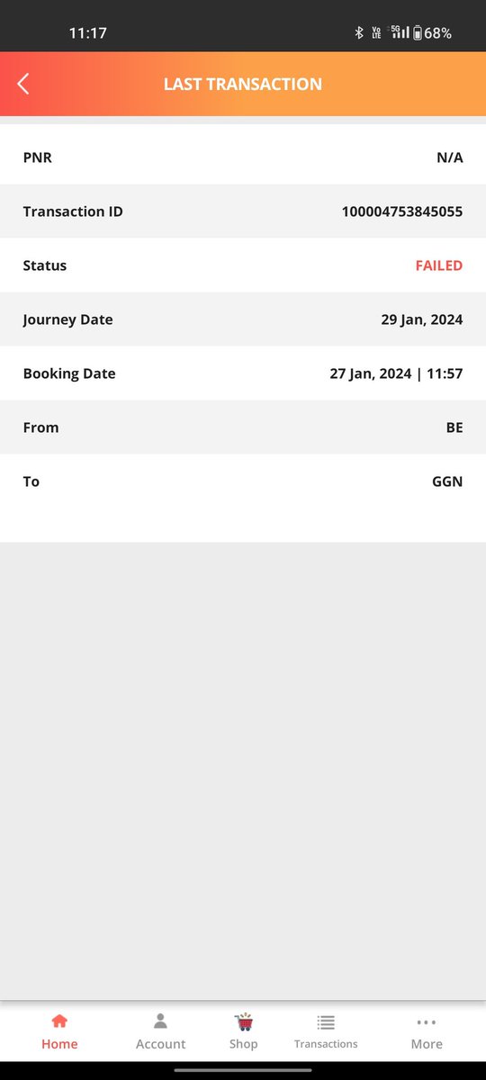 Ak_vaswani's tweet photo. @IRCTCofficial @RailMinIndia @AshwiniVaishnaw 
This is the status of my booking, the amount is deducted from the bank but the transaction failed . But the failed transaction is not appearing in the refund status. 
Please let me know whether I will get my refund or not ? https://t.co/yceAJ2Ikdz
