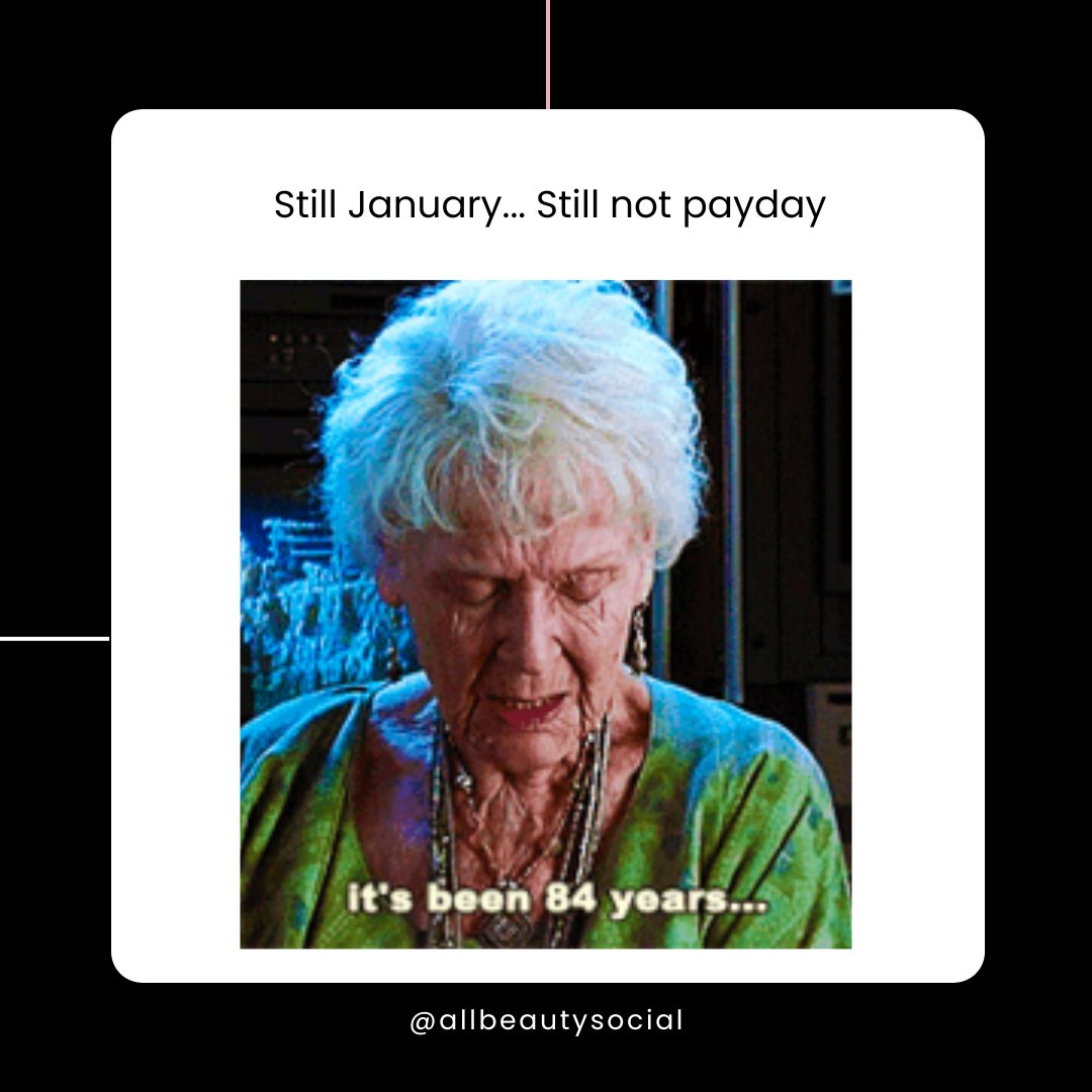 allbeautysocial's tweet photo. Why is January the longest month EVER
#allbeauty #januaryfeels #payday #januarypayday #meme https://t.co/uZuPViOuEV