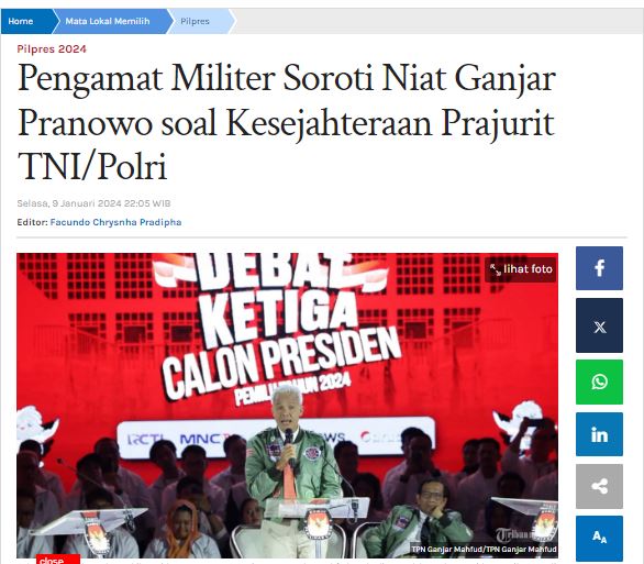Ganjar Pranowo, pemimpin yang berkomitmen untuk menciptakan perubahan positif dalam hal kes3jahteraan prajurit TNI dan Polri . Ganjar Pranowo, hanya yang terbaik untuk rakyat @kensaribasmara 
#GanjarPresidenRakyat
#GanjarMahfud2024
#Coblos3