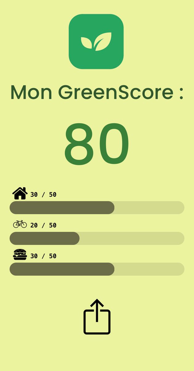 marooneux's tweet image. Mon GreenScore est de 80 🌿! Télécharge l&apos;application et relève le défi de me surpasser ! Ensemble, œuvrons pour un avenir plus vert. 🌱 #GreenScore