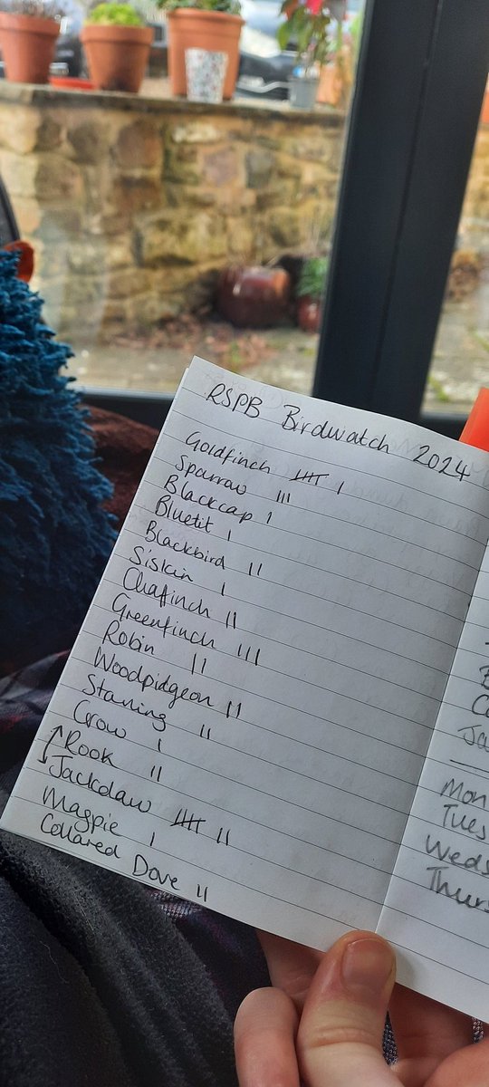 EllafClark's tweet photo. Still time to do the RSPB #BigGardenBirdWatch! These were our results 🐦 https://t.co/OFcJzvWt6U