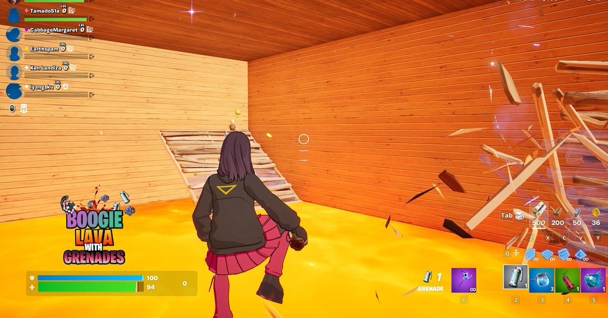 CabbageSystems's tweet photo. Infinite nades AND infinite boogie bombs in a box filled with lava? Sure! https://t.co/tE1owVP0sx