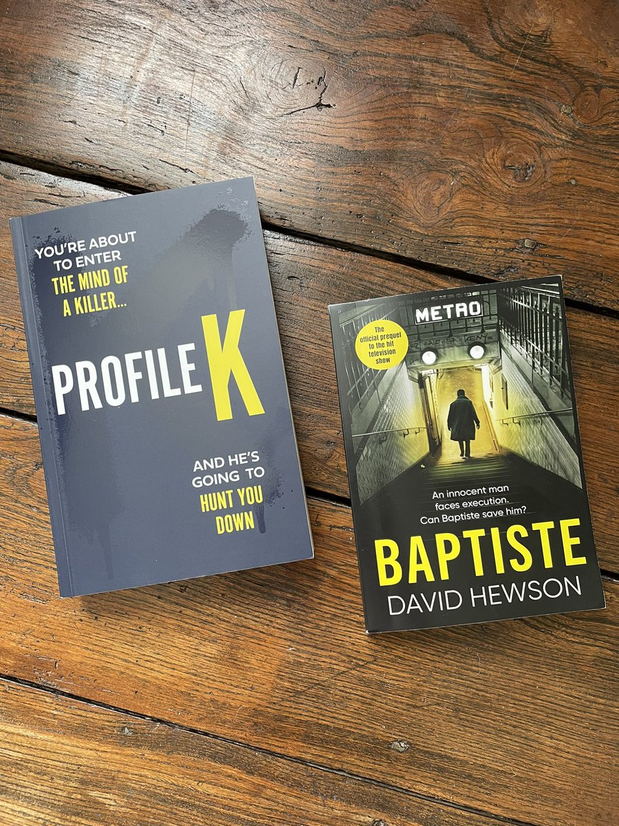 Yellow is the new black 💛🖤 Great book post from @SamEades and @david_hewson and also @Helen_Fields and @HelentheHuth #ProfileK is out in April from @AvonBooksUK #Baptiste is out in April from @orionbooks